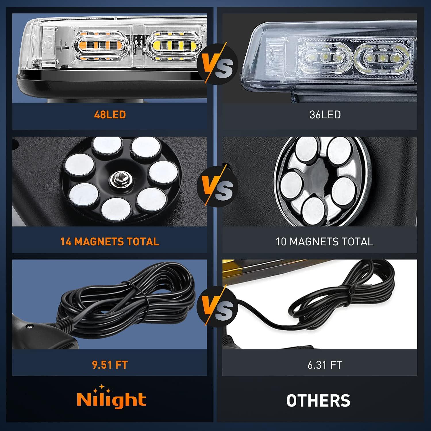 Luces Estroboscópicas LED Nilight 12" 48 Chips 12V 24V