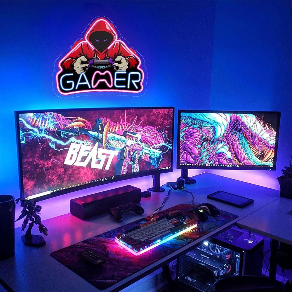 Luz de Neón LED Gamer RuCvixkt 39x32 cm USB Decorativa