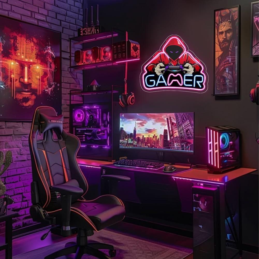 Luz de Neón LED Gamer RuCvixkt 39x32 cm USB Decorativa