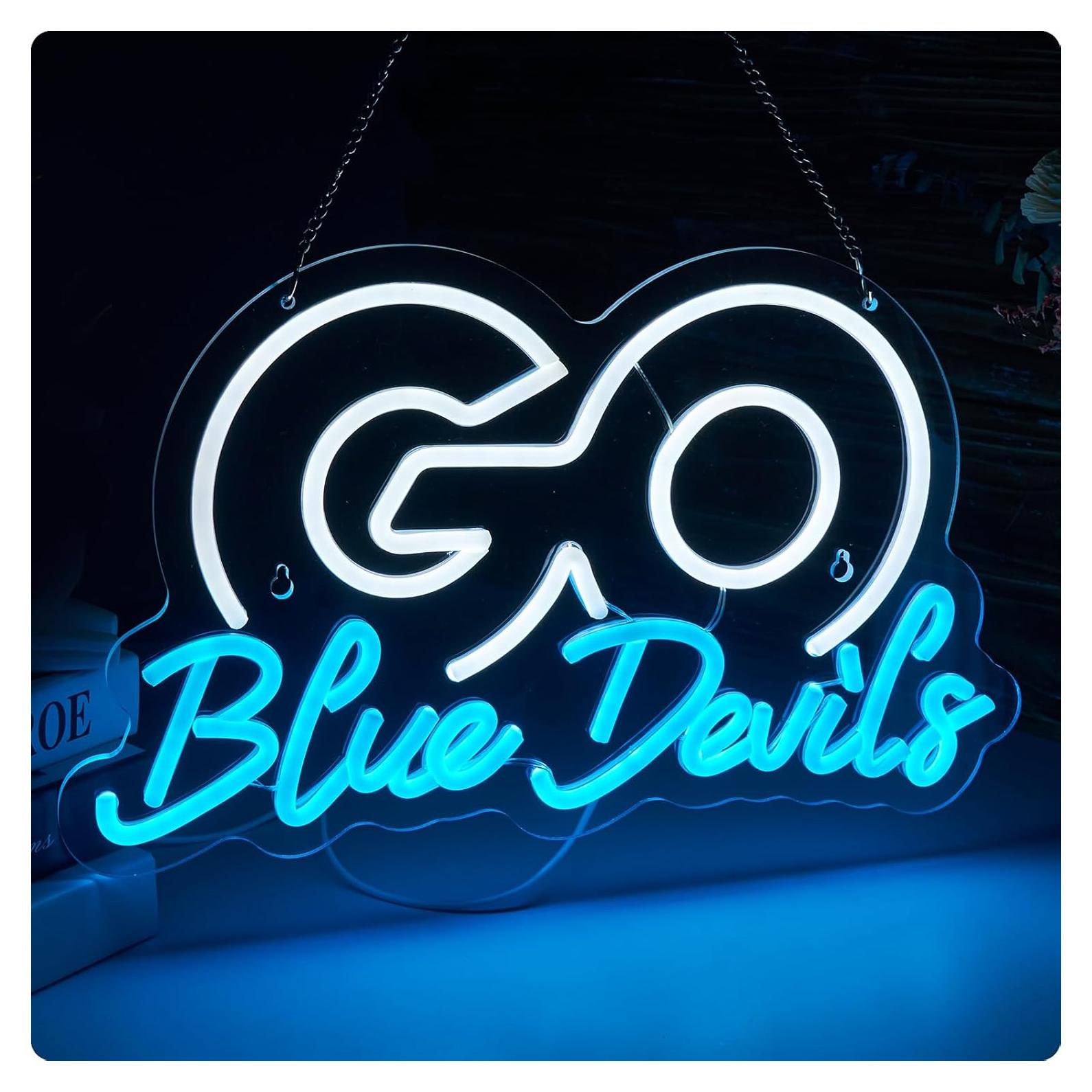 Luz de Neón Go Blue Devils ORIXIAYE 41.9x32 cm USB