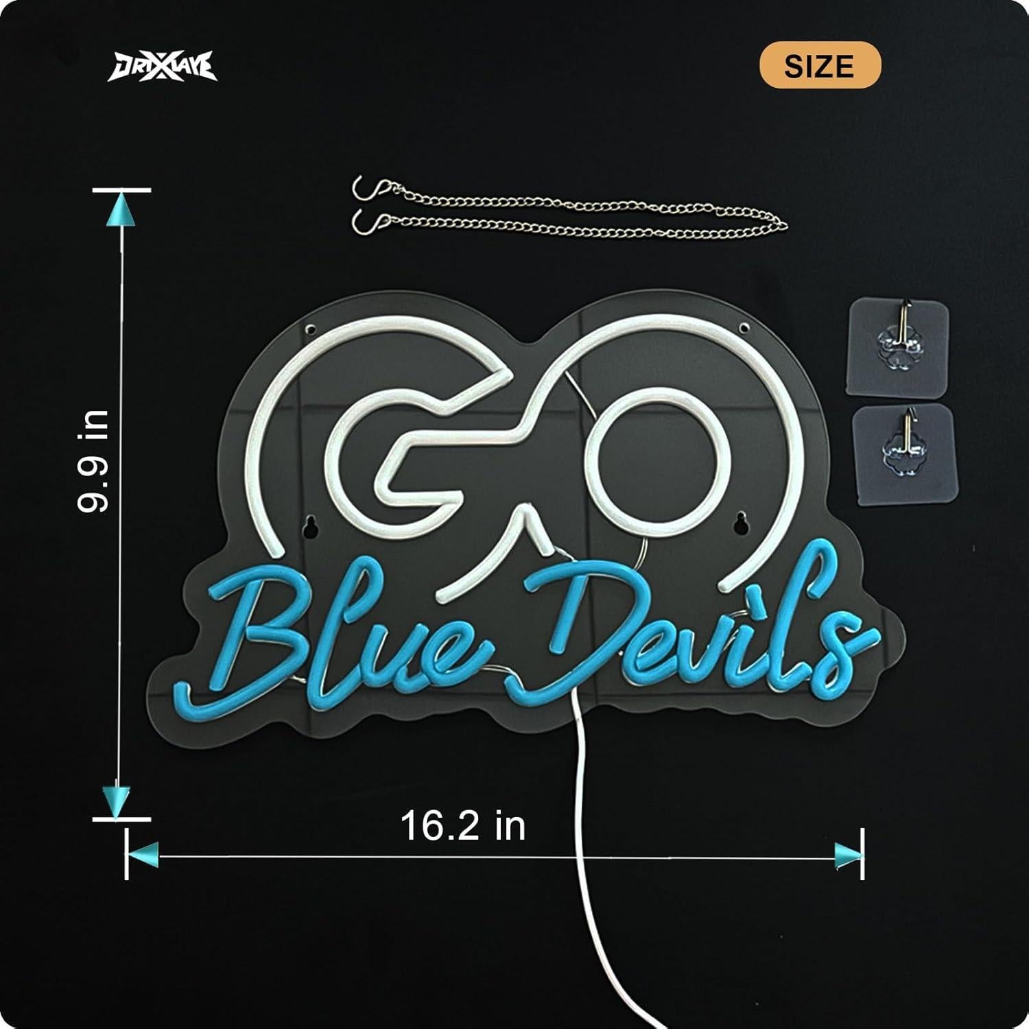 Luz de Neón Go Blue Devils ORIXIAYE 41.9x32 cm USB
