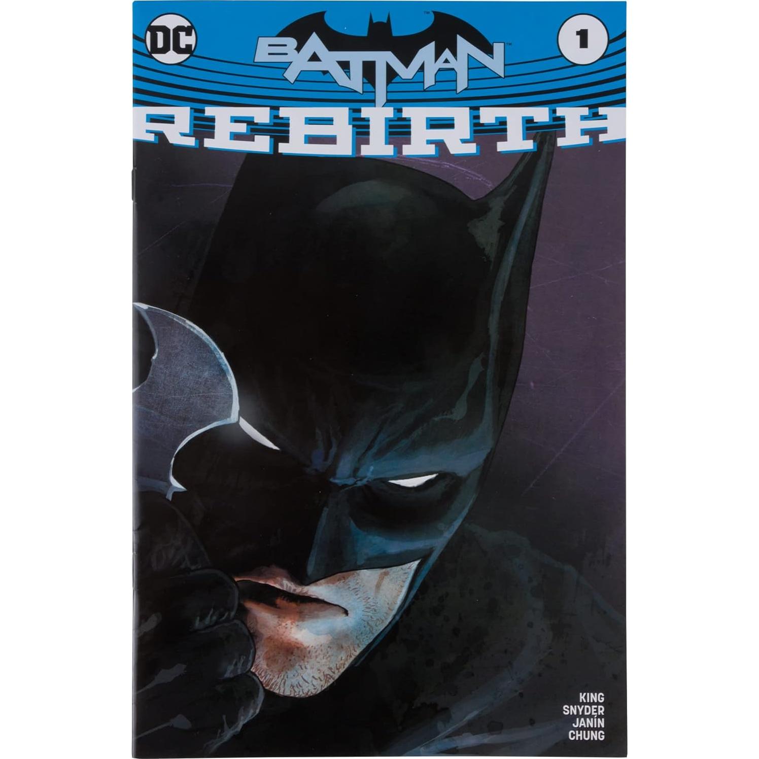 Figura Batman McFarlane Toys 7,62 cm con cómic Rebirth