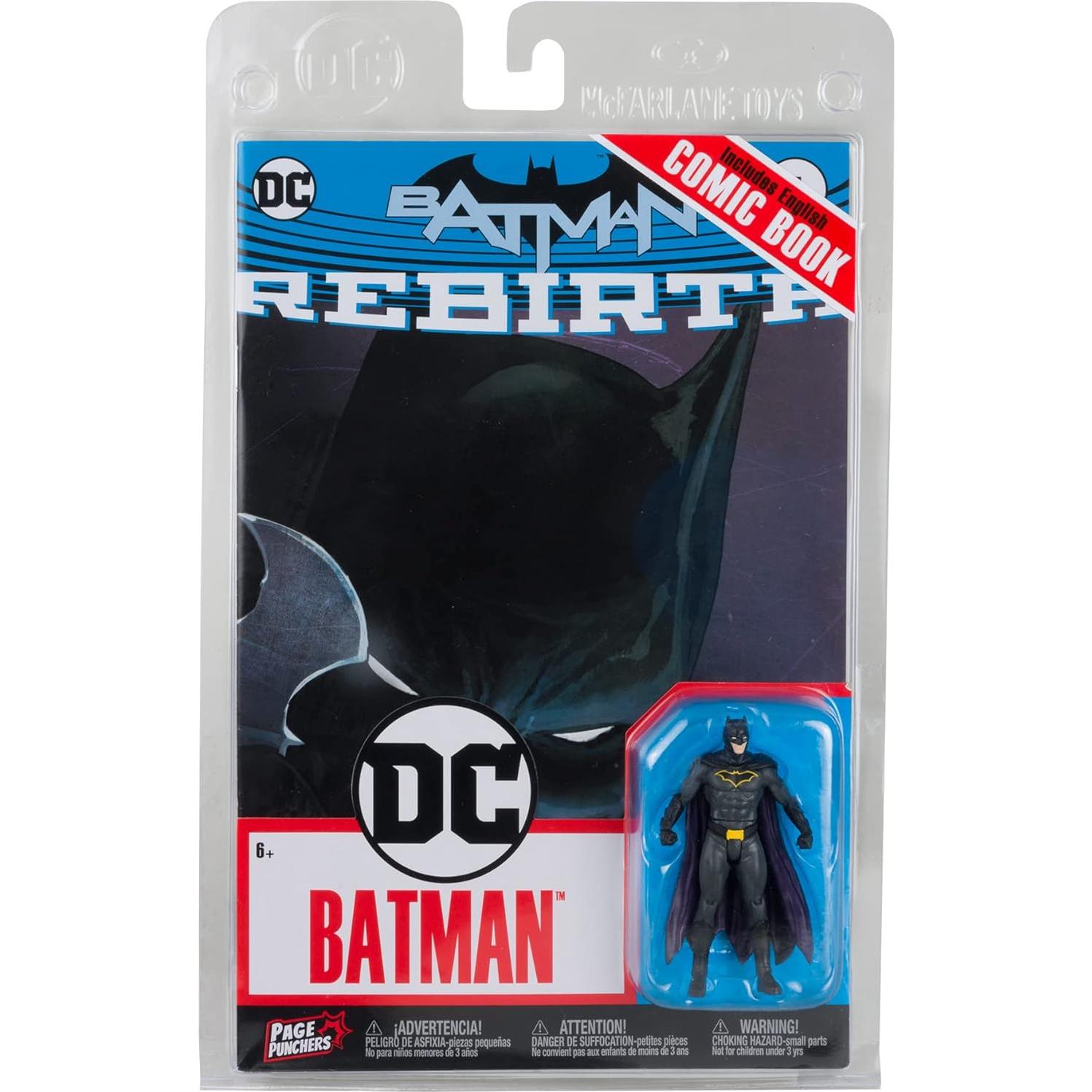 Figura Batman McFarlane Toys 7,62 cm con cómic Rebirth