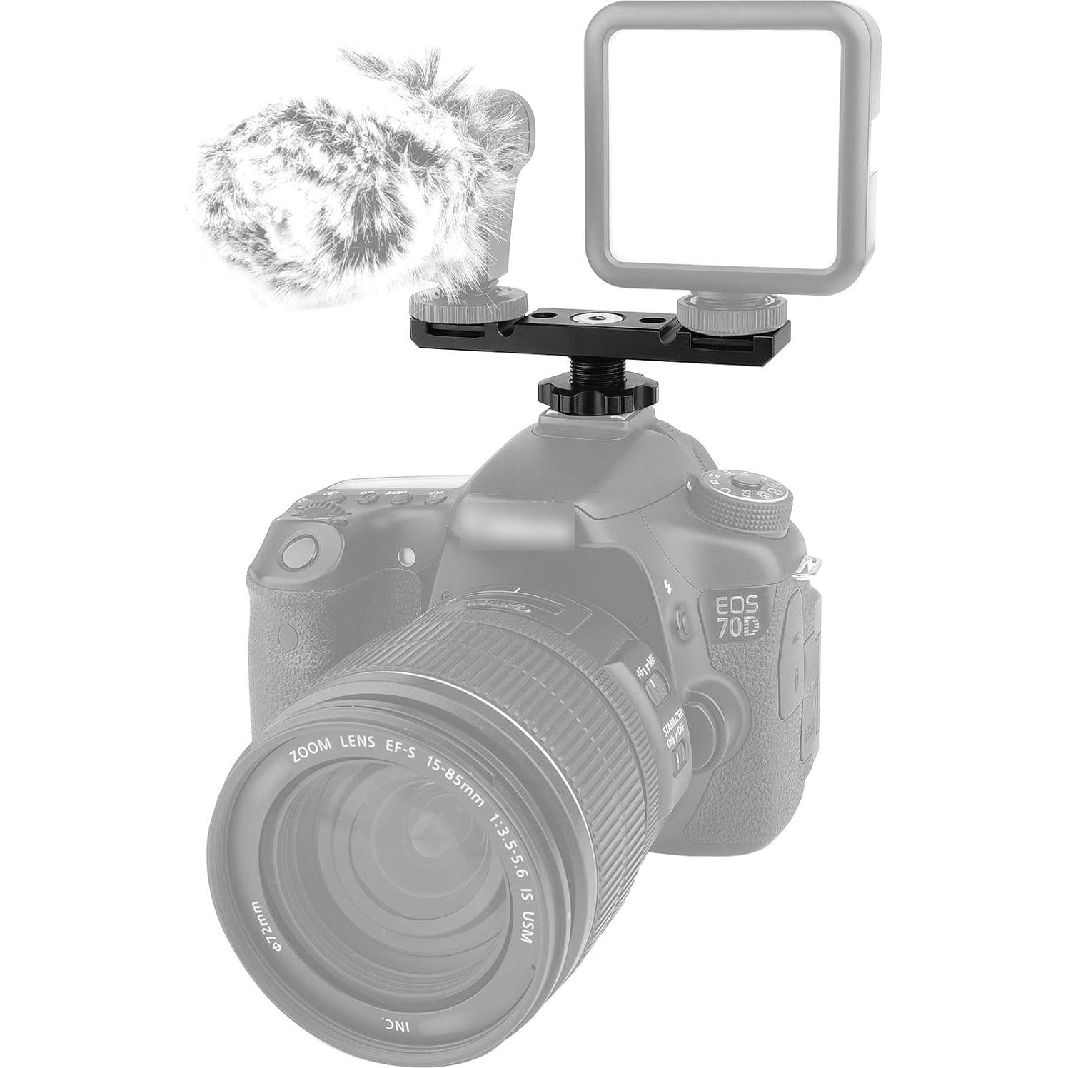 Soporte de zapata caliente ChromLives dual para luces y micrófonos