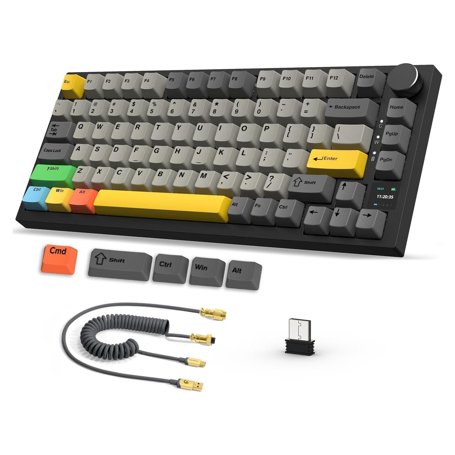 Teclado Mecánico Inalámbrico A.JAZZ AK820 Pro 75% RGB Negro