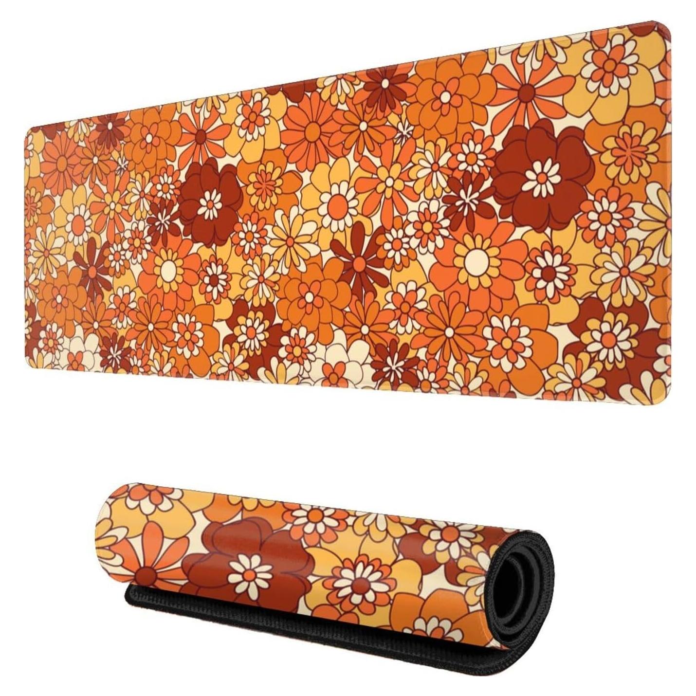 Alfombrilla de Ratón Echoserein XL Floral Naranja Boho 80x30cm