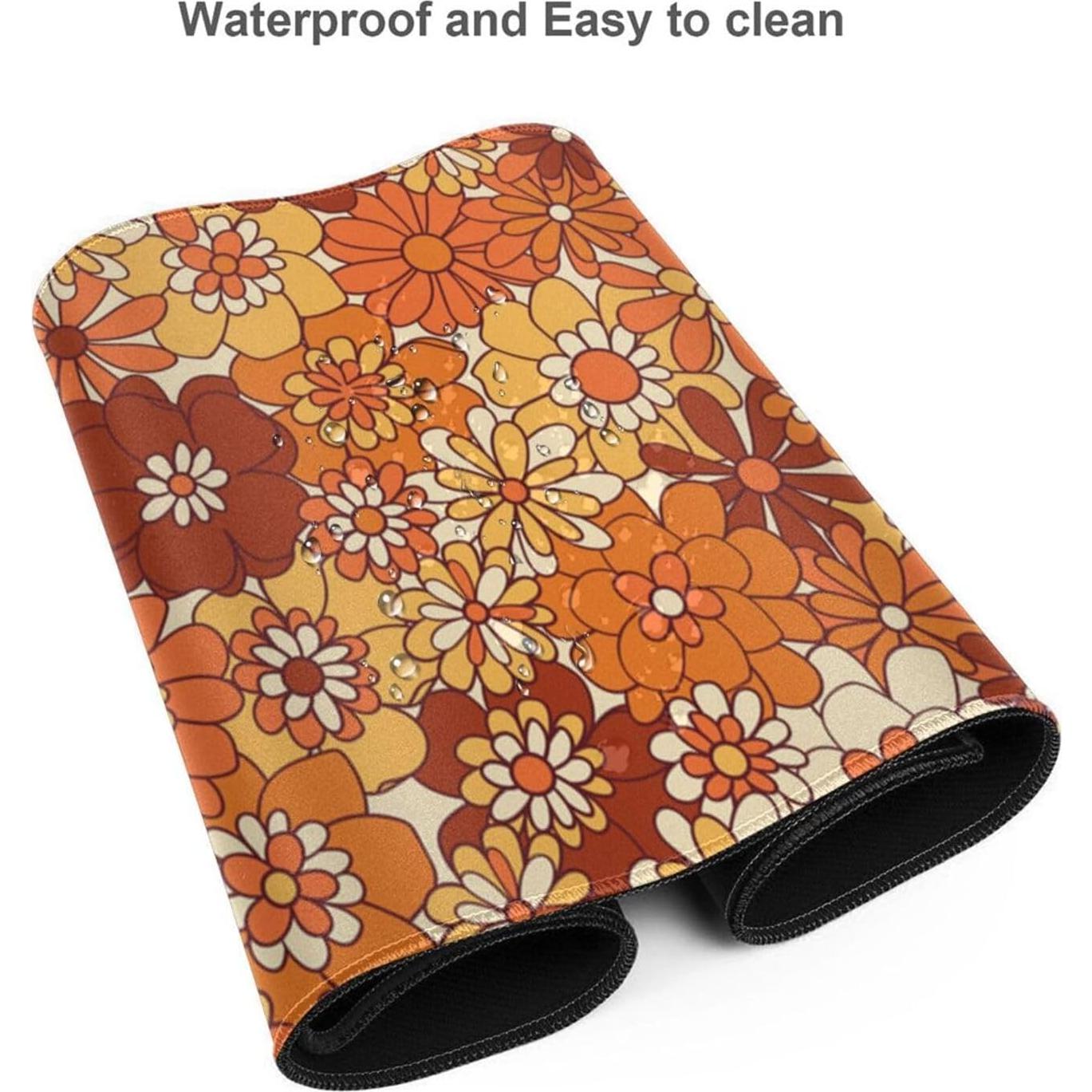 Alfombrilla de Ratón Echoserein XL Floral Naranja Boho 80x30cm