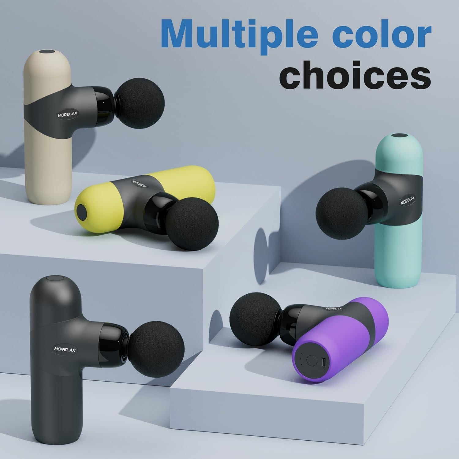 Pistola de Masaje Muscular Morelax M893BL Portátil 6 Cabezas