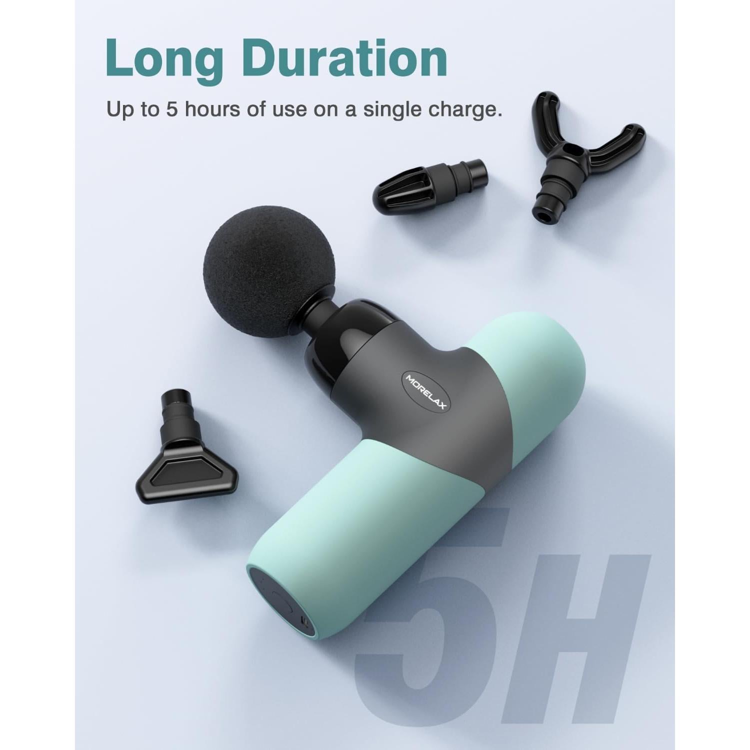 Pistola de Masaje Muscular Morelax M893BL Portátil 6 Cabezas