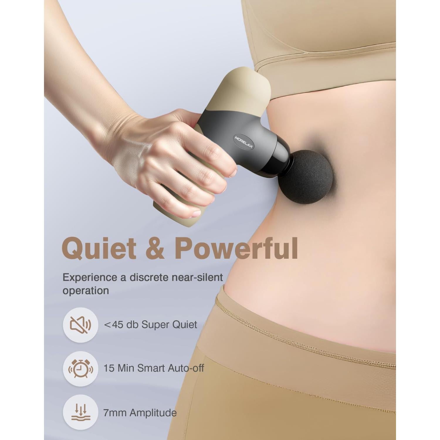 Pistola de Masaje Morelax M893 Portátil 6 Cabezas 4 Velocidades