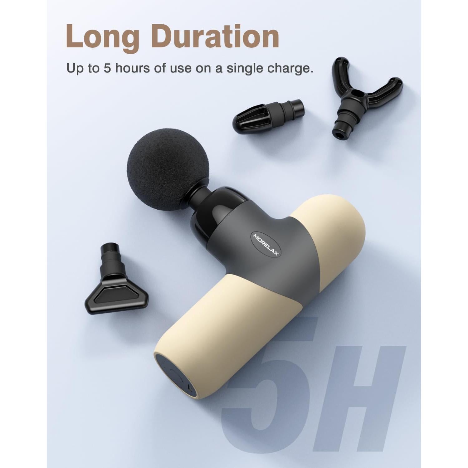 Pistola de Masaje Morelax M893 Portátil 6 Cabezas 4 Velocidades