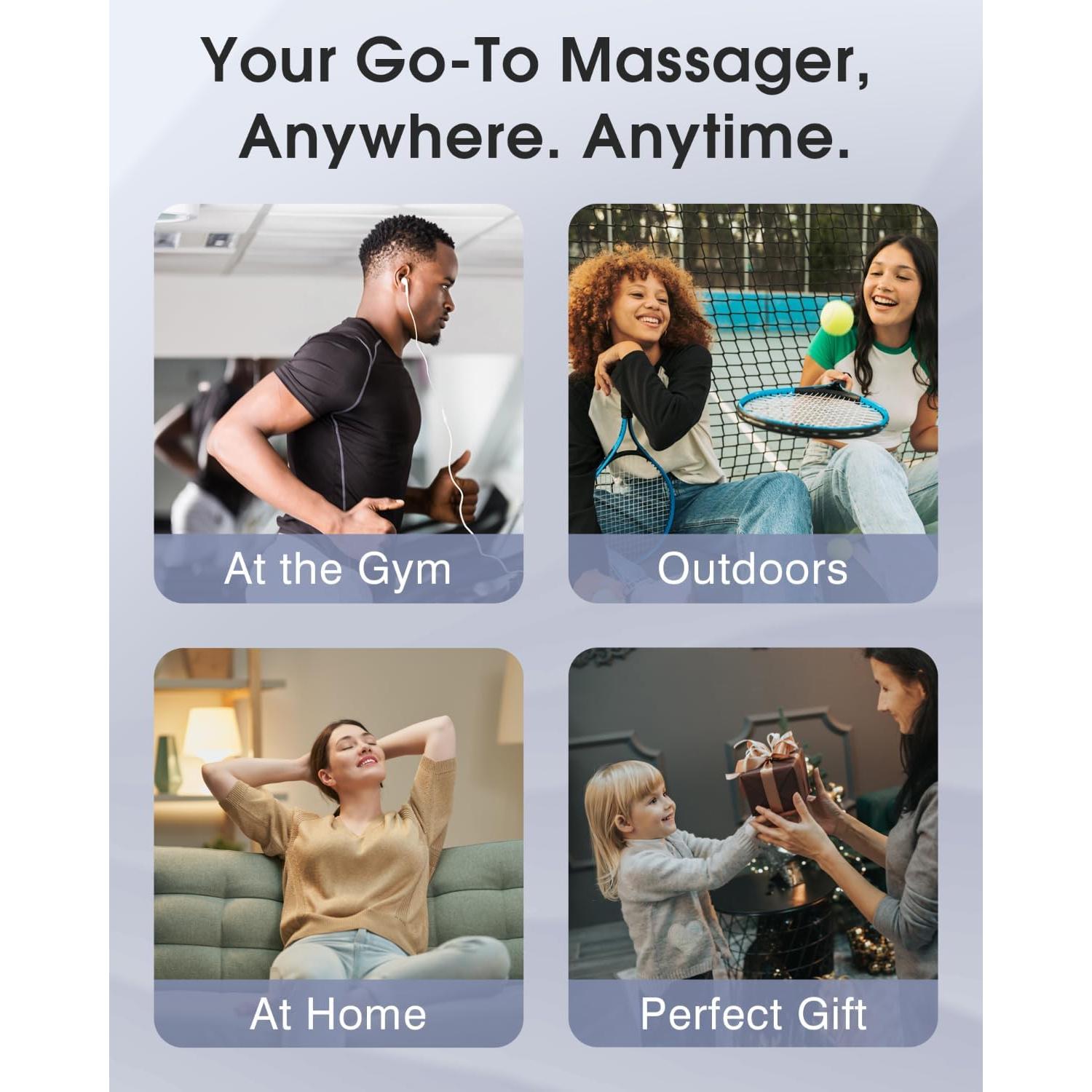 Pistola de Masaje Morelax M893 Portátil 6 Cabezas 4 Velocidades