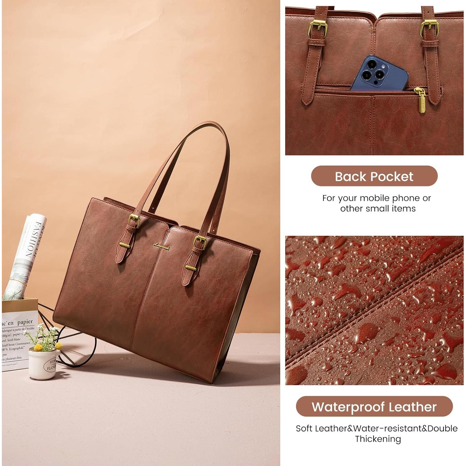 Bolsa Tote para Laptop LOVEVOOK 15.6" Marrón Claro Mujer