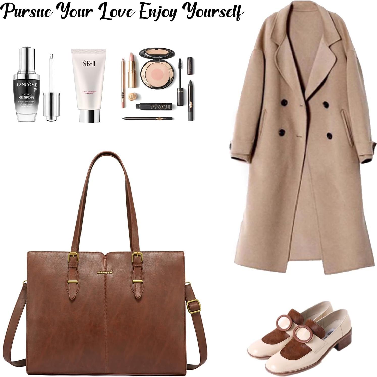 Bolsa Tote para Laptop LOVEVOOK 15.6" Marrón Claro Mujer