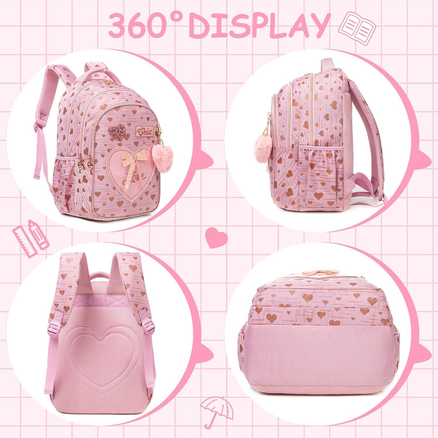 Mochila Escolar para Niñas Meetbelify con Lonchera 20L