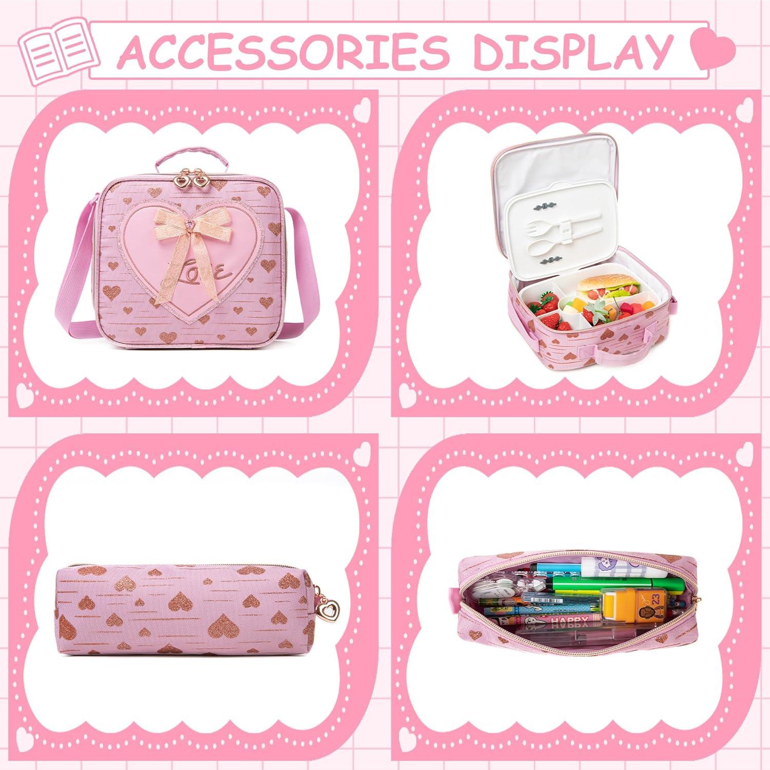 Mochila Escolar para Niñas Meetbelify con Lonchera 20L