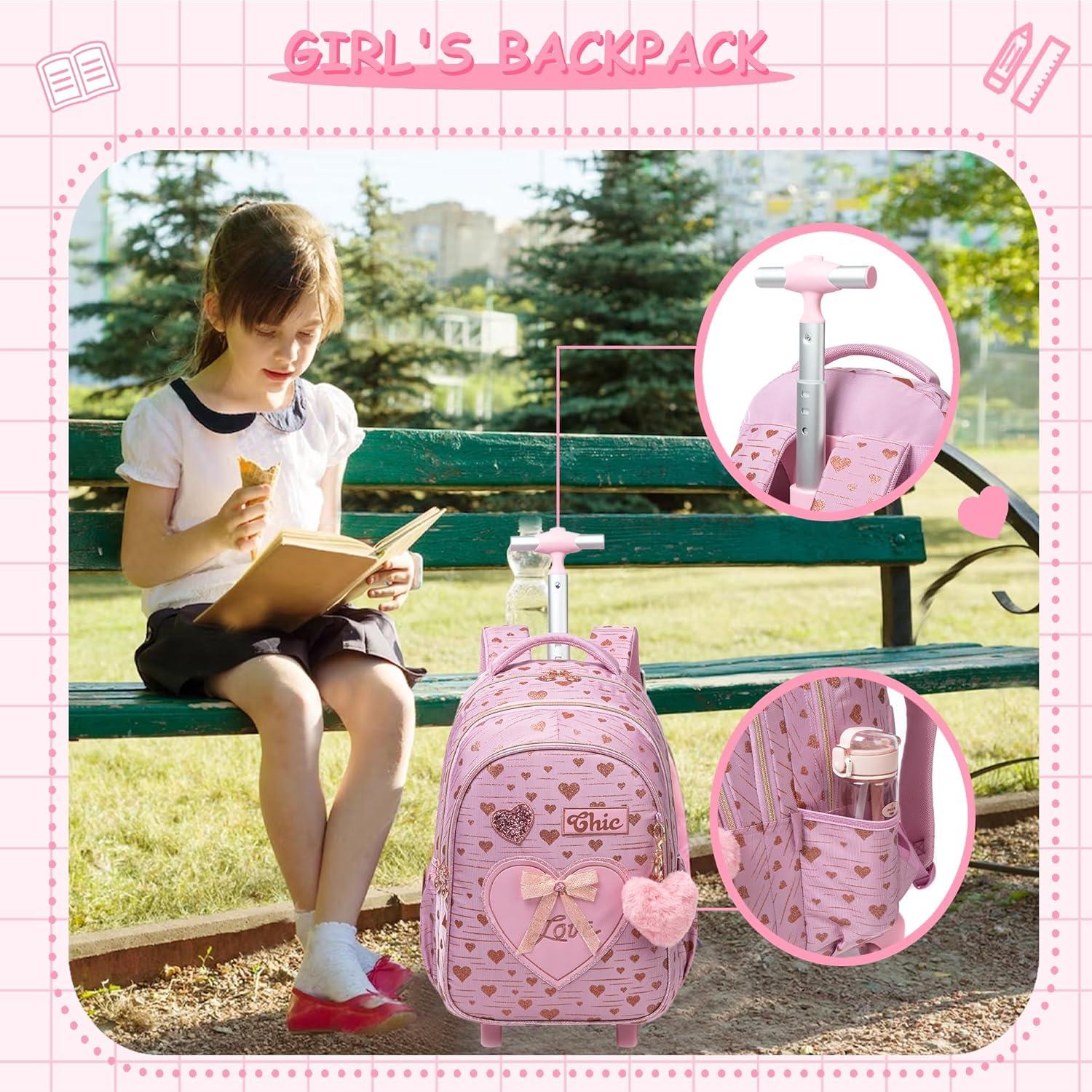 Mochila Escolar para Niñas Meetbelify con Lonchera 20L