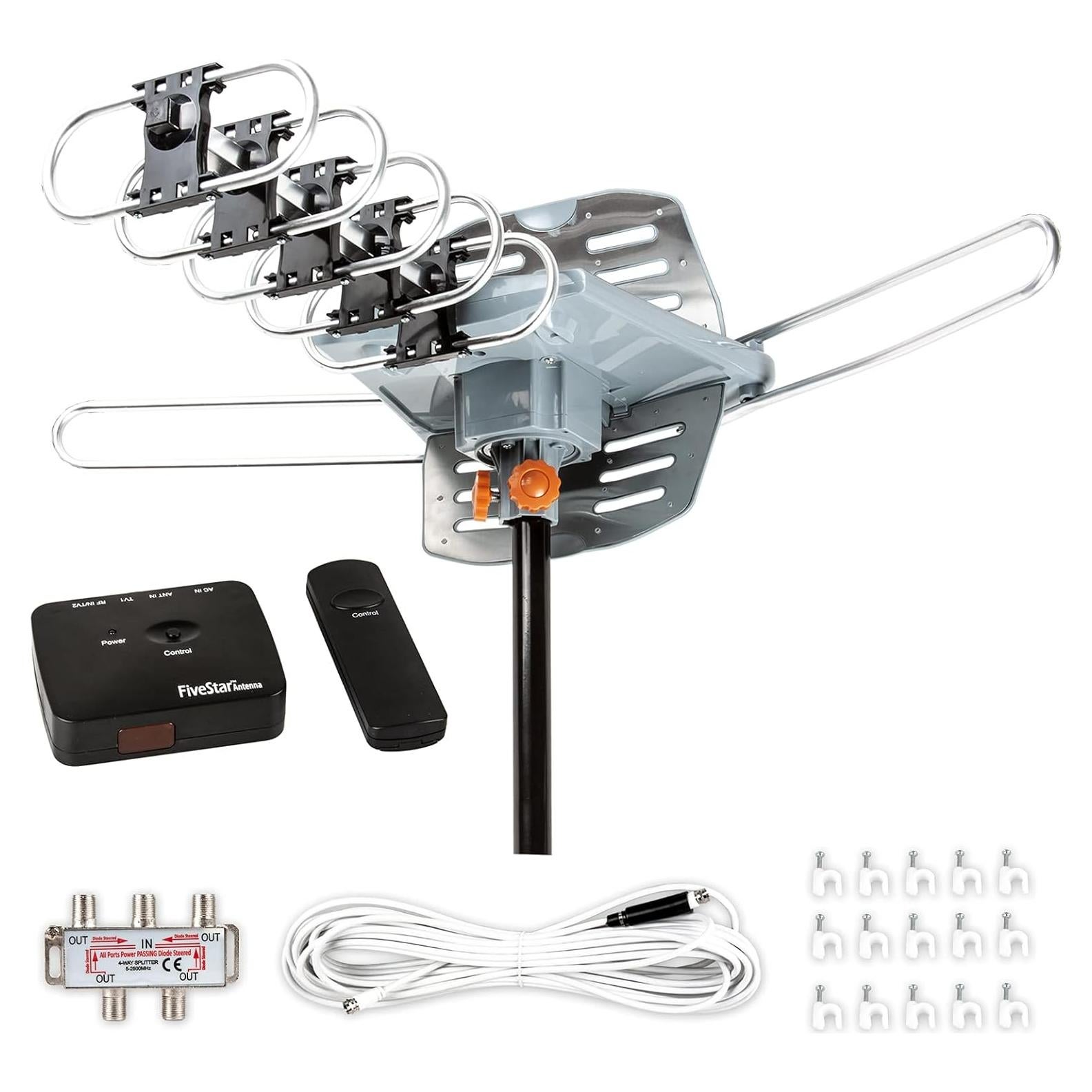 Antena HDTV Exterior Five Star FSA-5809 150 Millas Control Remoto