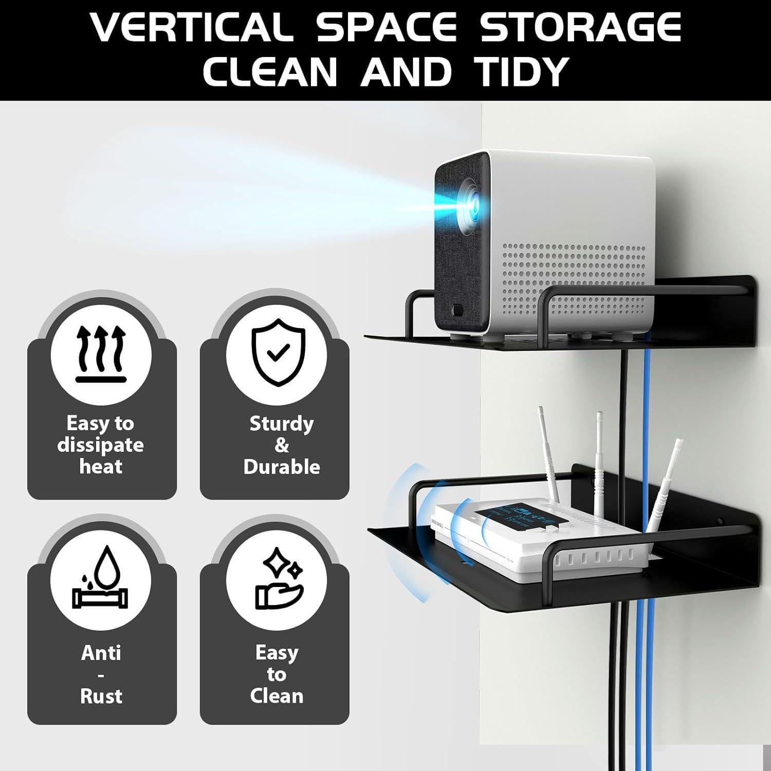 Estante Flotante AIYOTAR para Proyector y Router WiFi 28cm