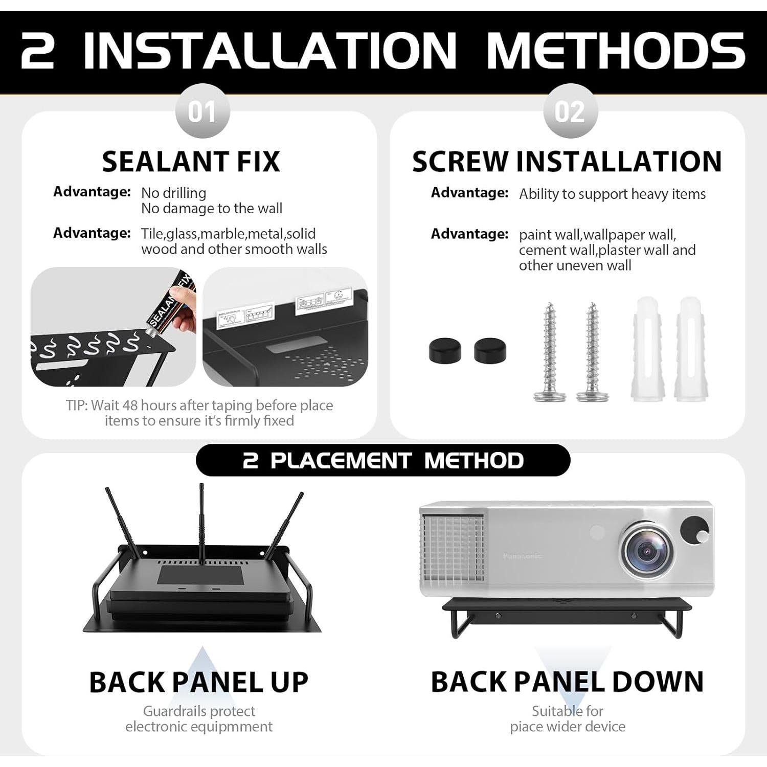 Estante Flotante AIYOTAR para Proyector y Router WiFi 28cm