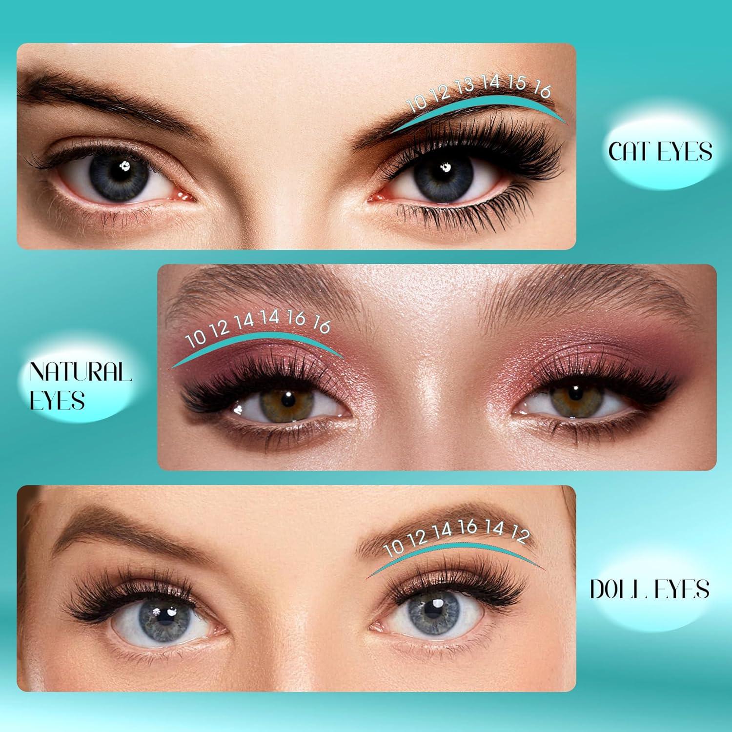 Racimos de Pestañas GEMERRY 100D 10-18mm DIY Extensión Natural