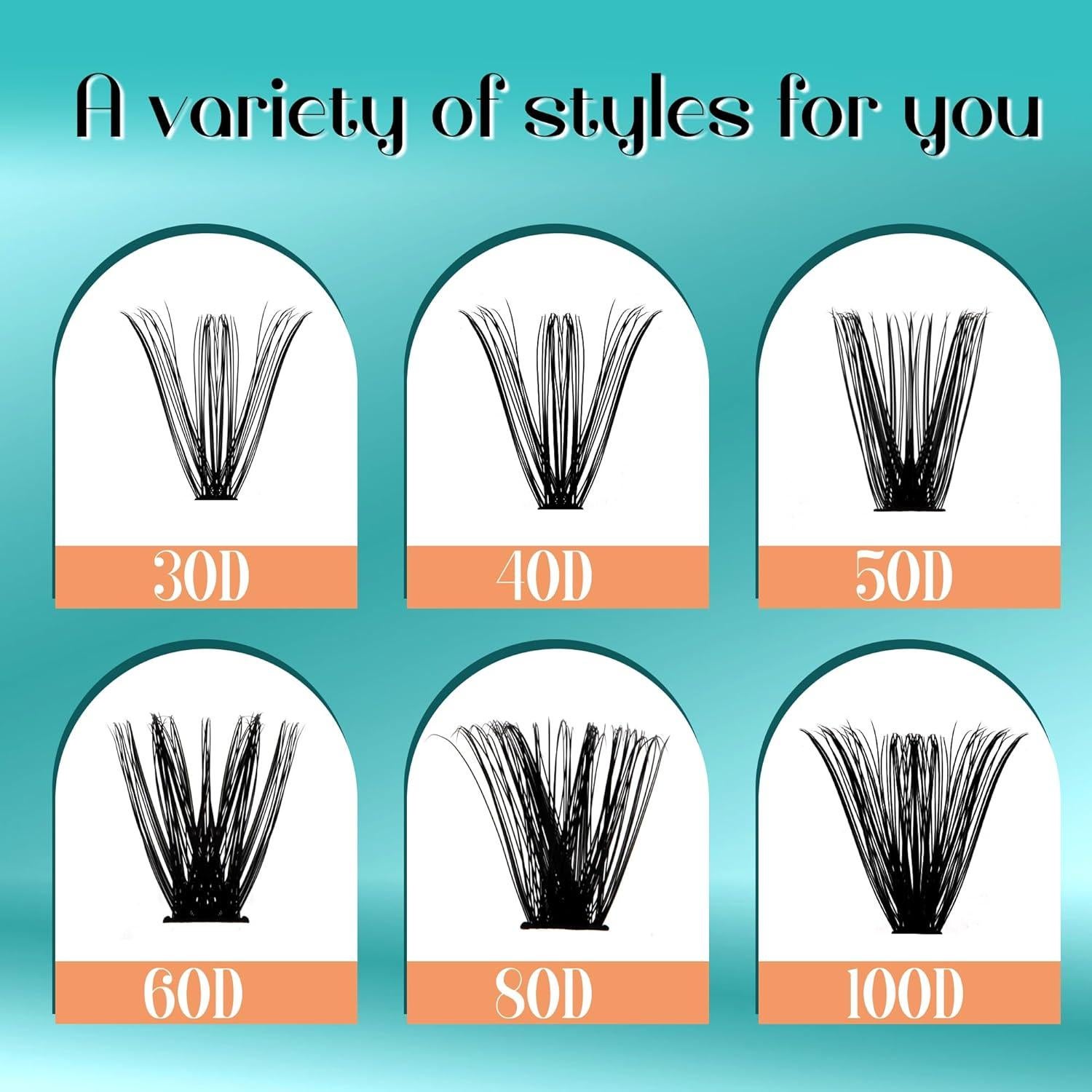 Racimos de Pestañas GEMERRY 100D 10-18mm DIY Extensión Natural