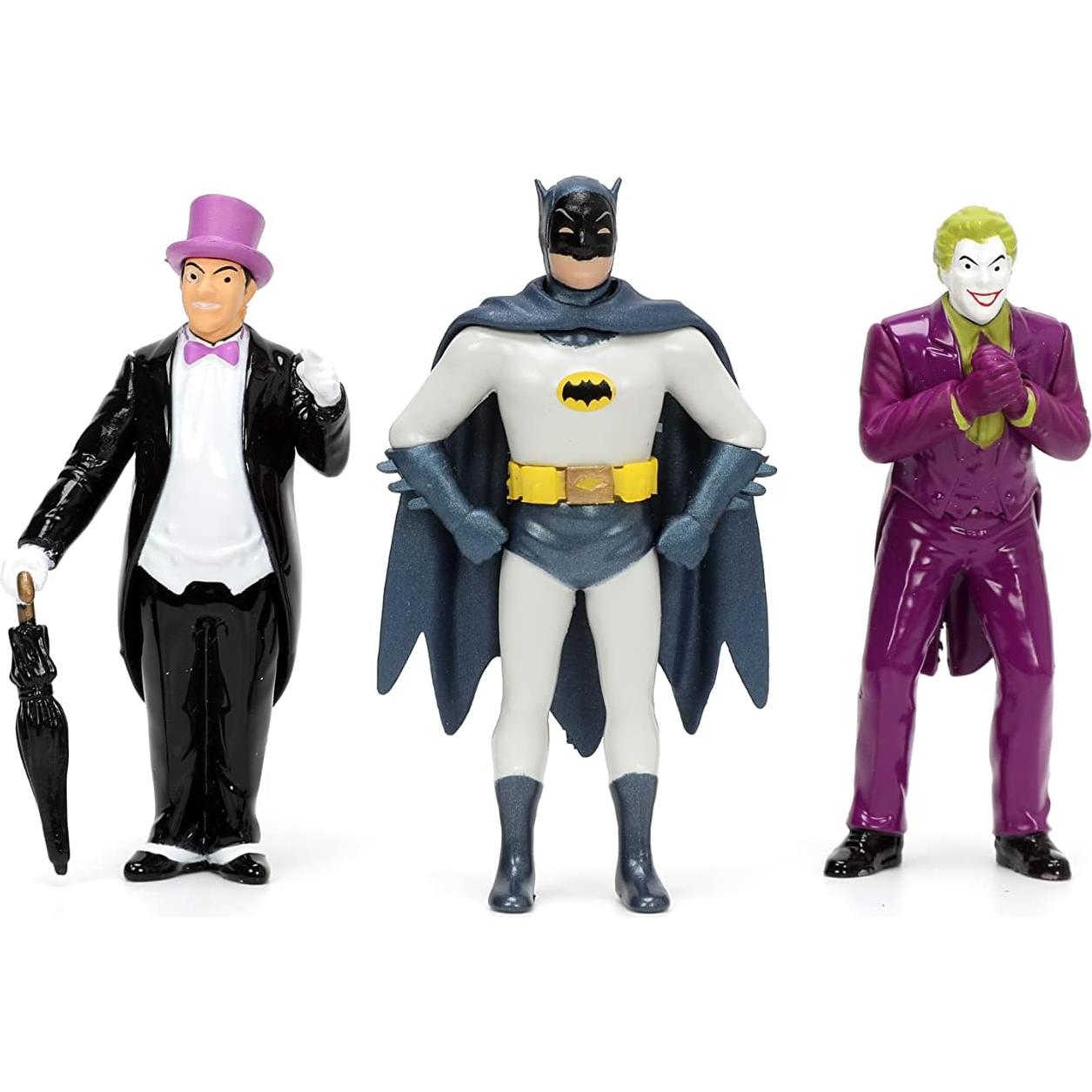 Coche Batmóvil Die-Cast Jada Toys con Figuras Batman 7 cm