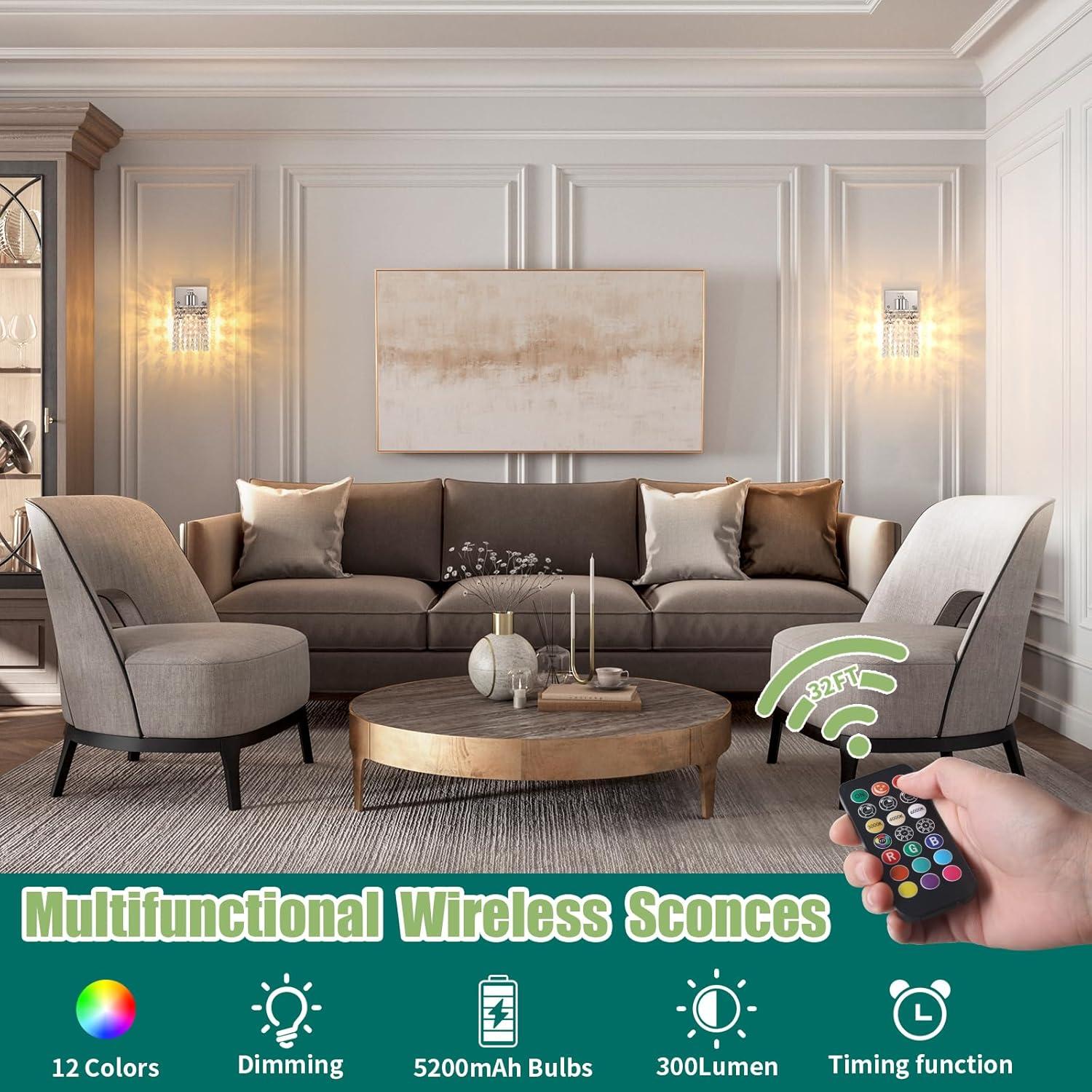 Aplique de Pared Inalámbrico Recargable 5200mAh con Control Remoto