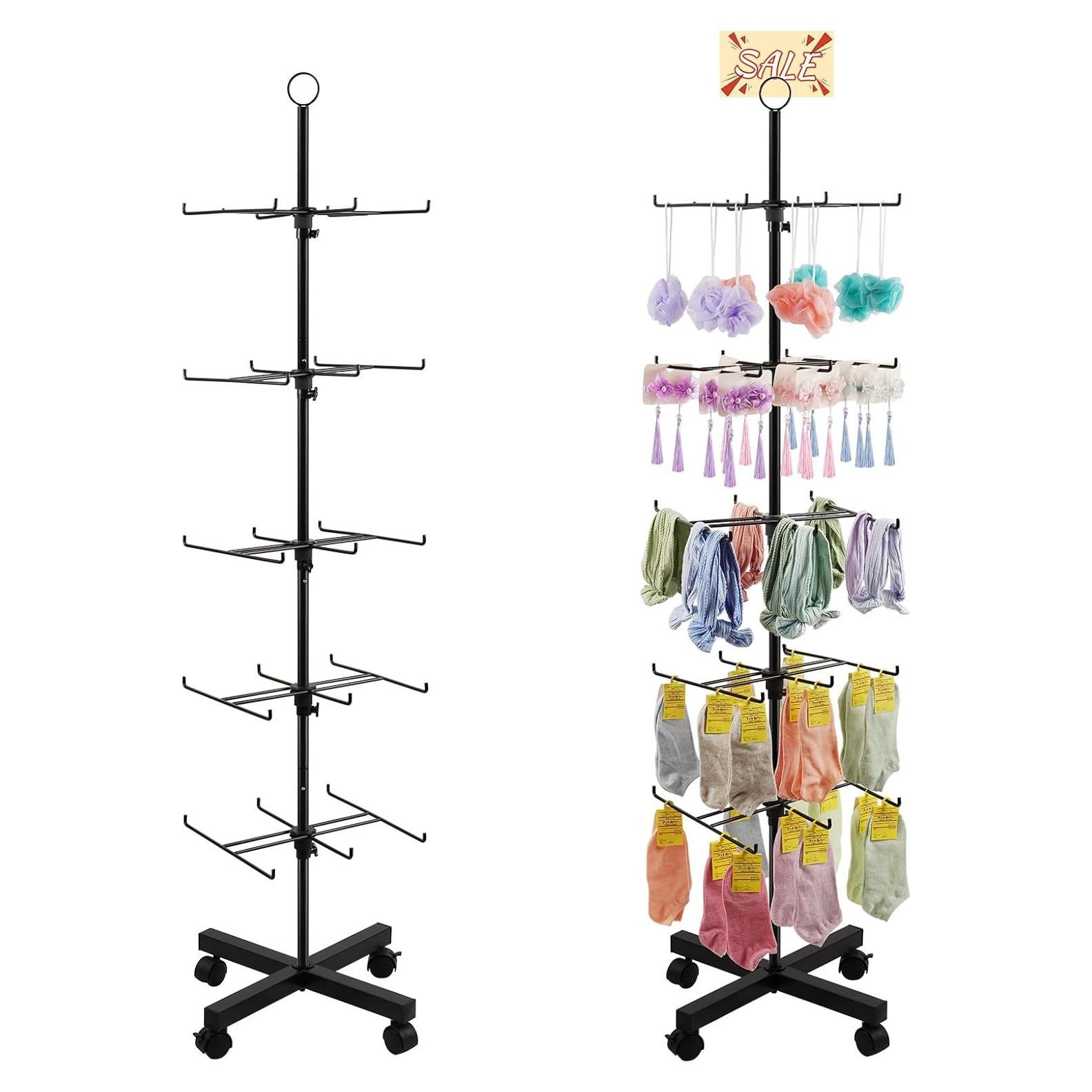 Soporte de Exhibición Giratorio Flenpptly Ajustable 5 Niveles Negro