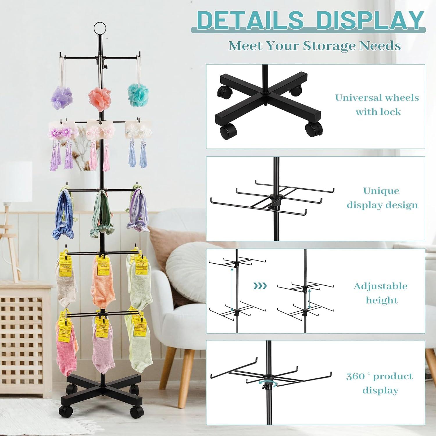 Soporte de Exhibición Giratorio Flenpptly Ajustable 5 Niveles Negro