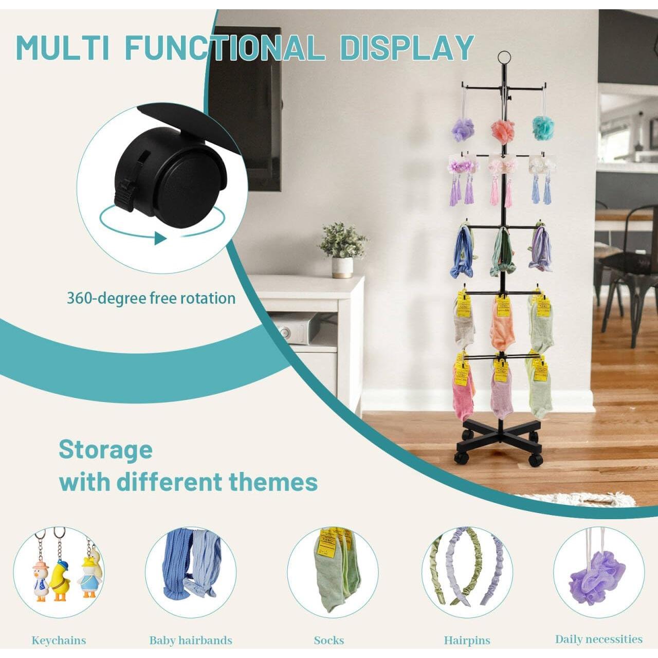 Soporte de Exhibición Giratorio Flenpptly Ajustable 5 Niveles Negro