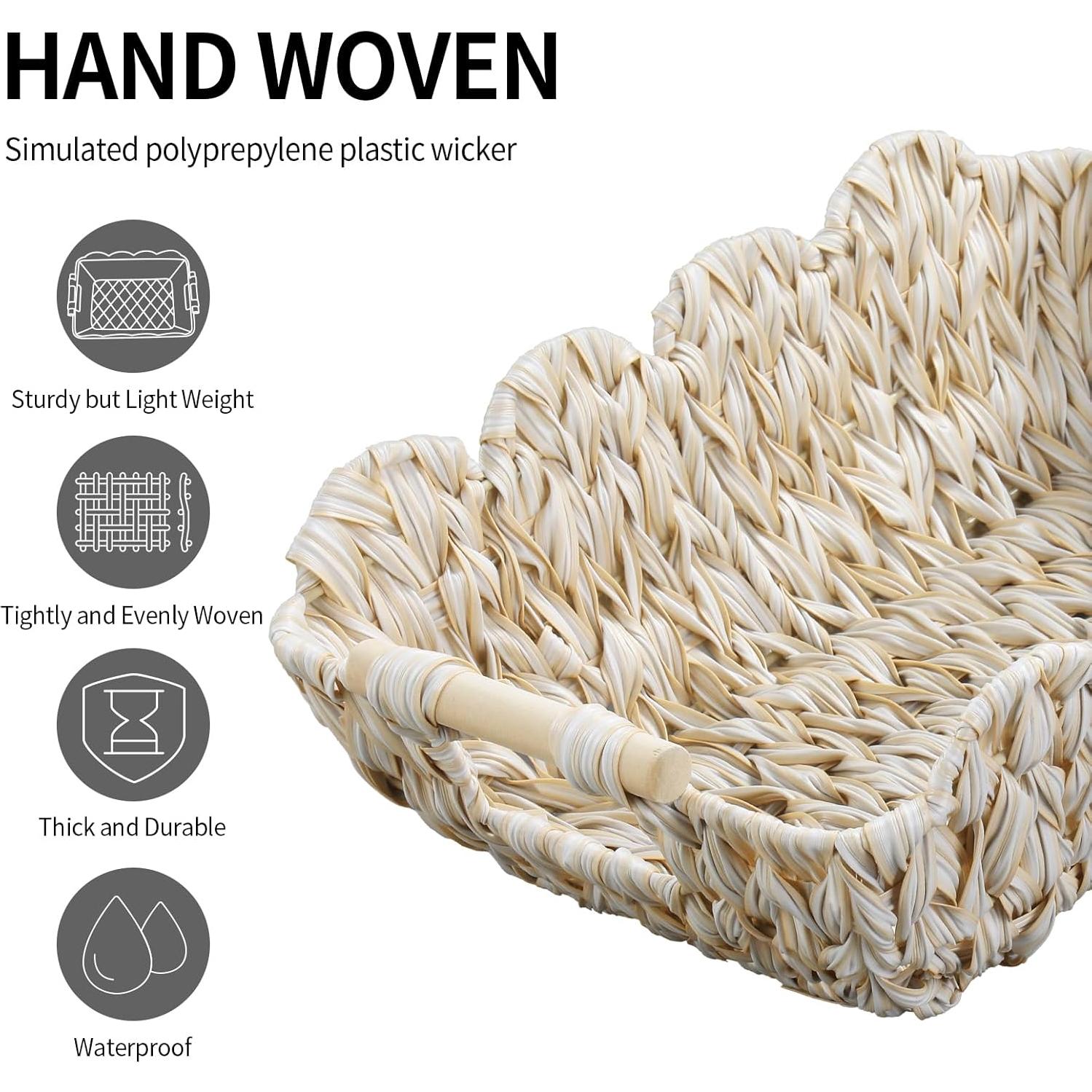 Cestas de Mimbre Tejidas a Mano Coeusy - 2 Piezas 39x28 cm