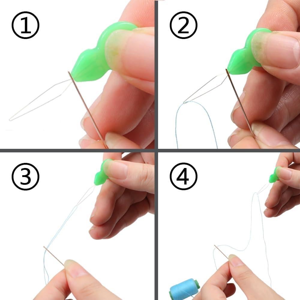 Kit de Agujas de Coser Eketirry 40PCS Ojo Grande Acero Inoxidable