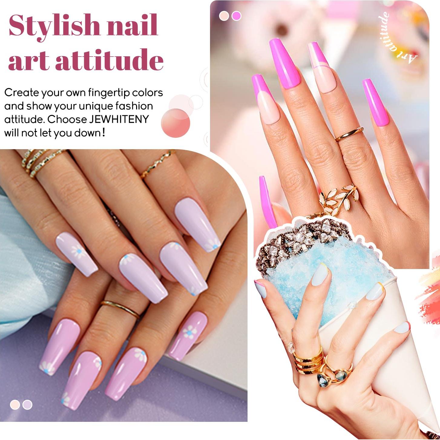 Kit de Esmalte de Uñas JEWHITENY 45 Piezas con Luz UV 48W