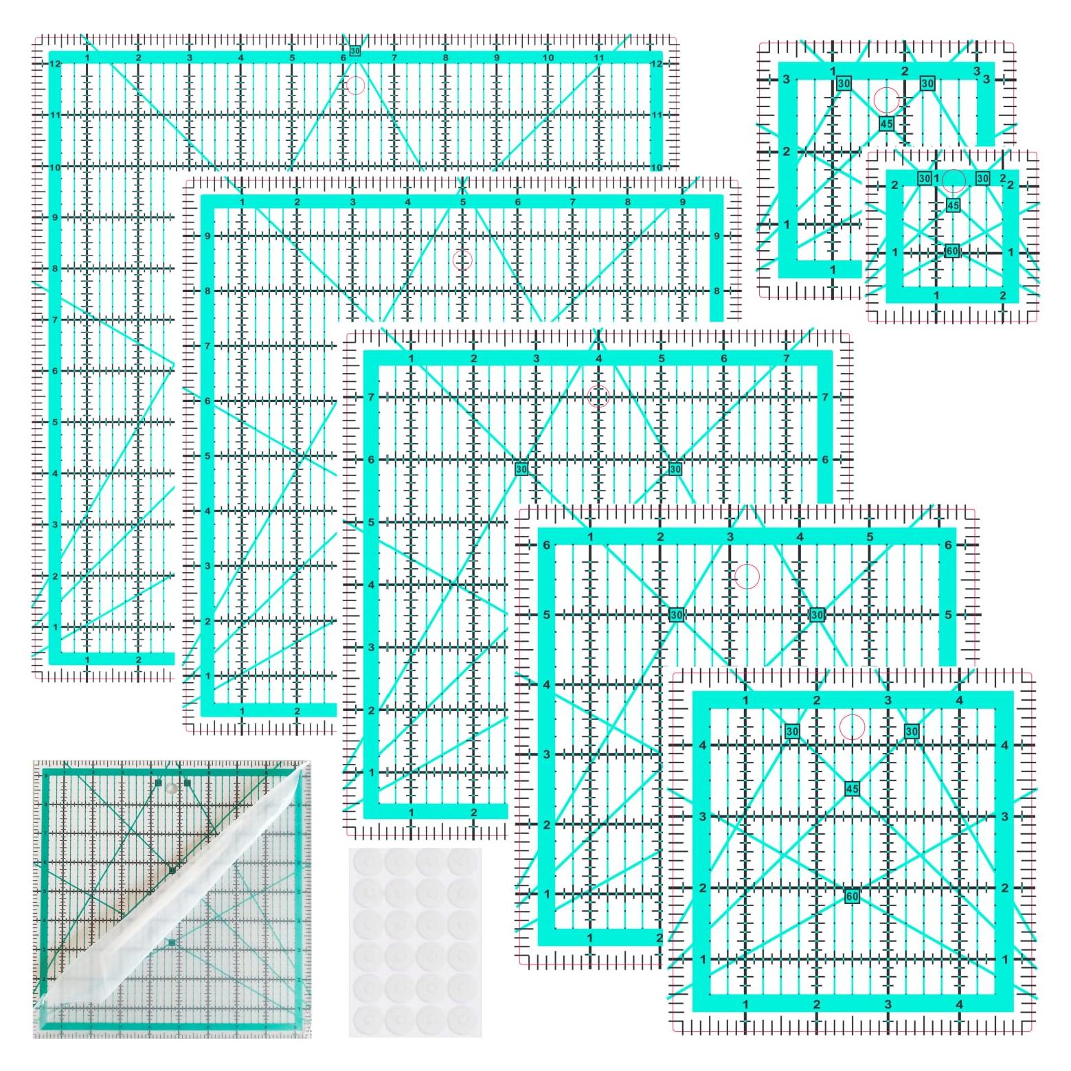 Juego de Reglas de Acolchado Acrílicas BUZHIFF - 7 Piezas