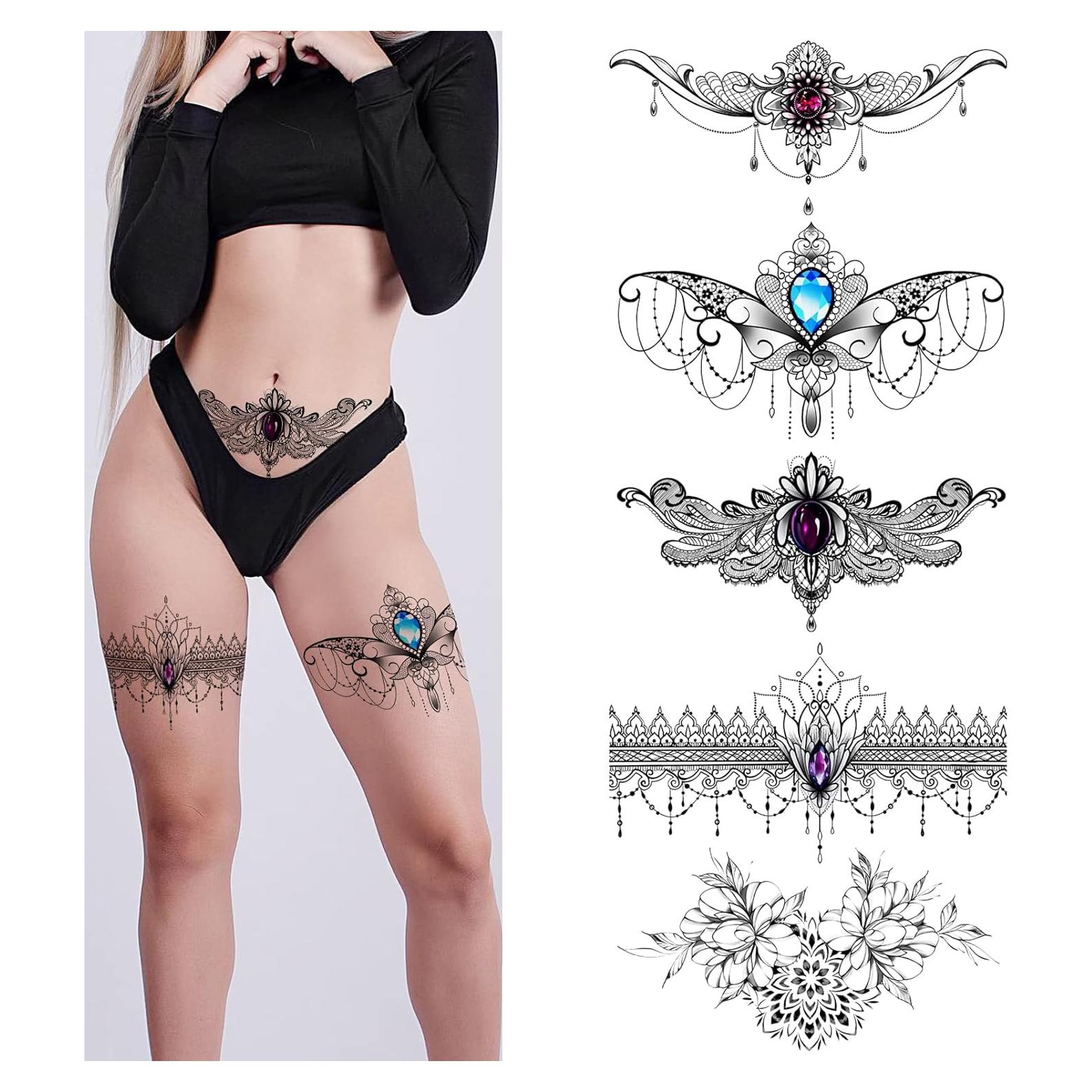 Tatuajes Temporales de Encaje Roarhowl - Conjunto 1 Grande