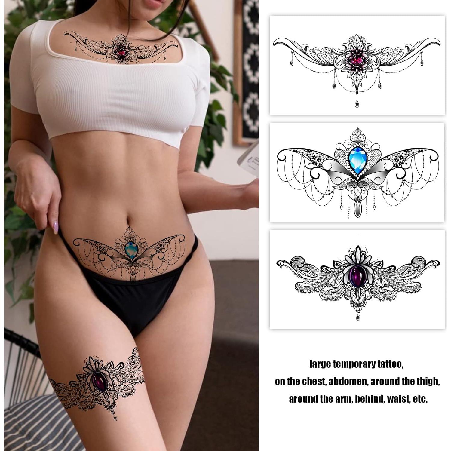 Tatuajes Temporales de Encaje Roarhowl - Conjunto 1 Grande