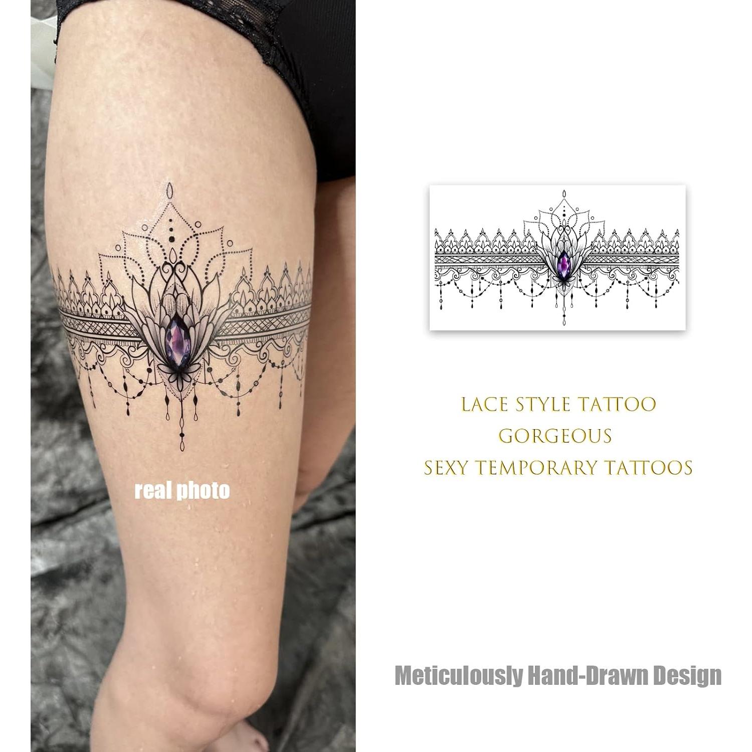 Tatuajes Temporales de Encaje Roarhowl - Conjunto 1 Grande