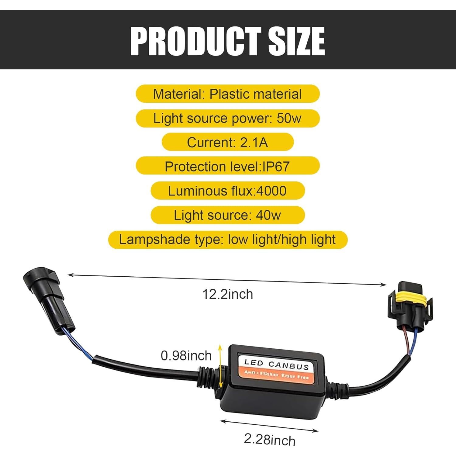 Decodificador LED H11 H8 H9 Polcatay 2 PCS Anti Parpadeo