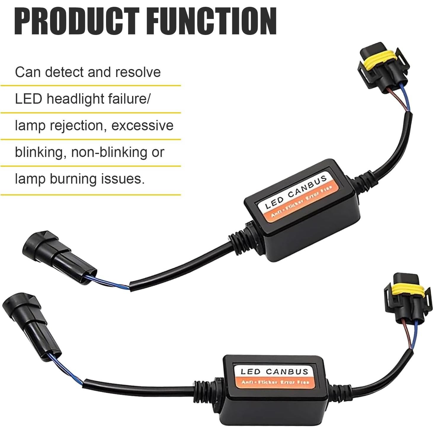 Decodificador LED H11 H8 H9 Polcatay 2 PCS Anti Parpadeo