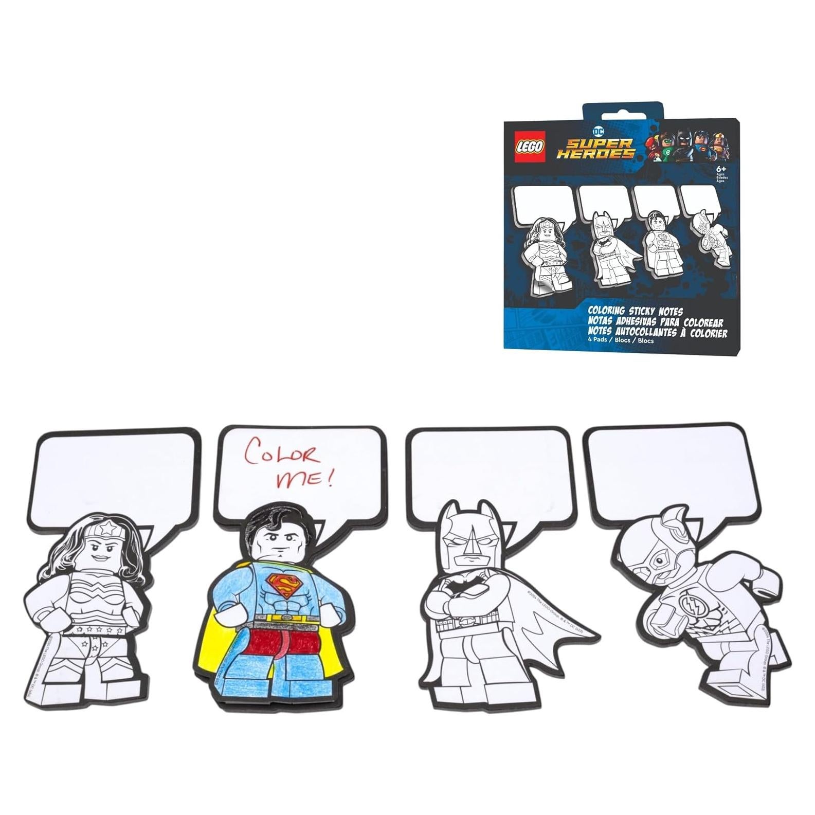 Notas Adhesivas para Colorear LEGO Batman 4 Blocs 25 Hojas
