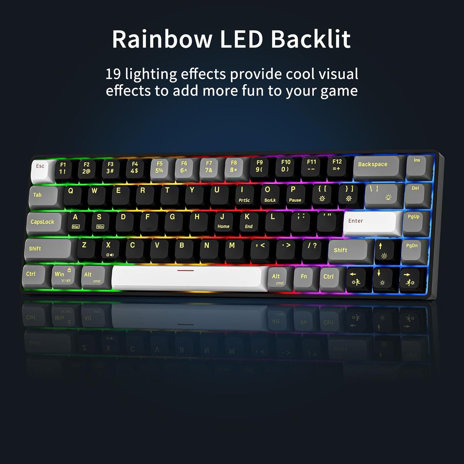 Teclado Mecánico Newmen GM681 60% USB Retroiluminado LED