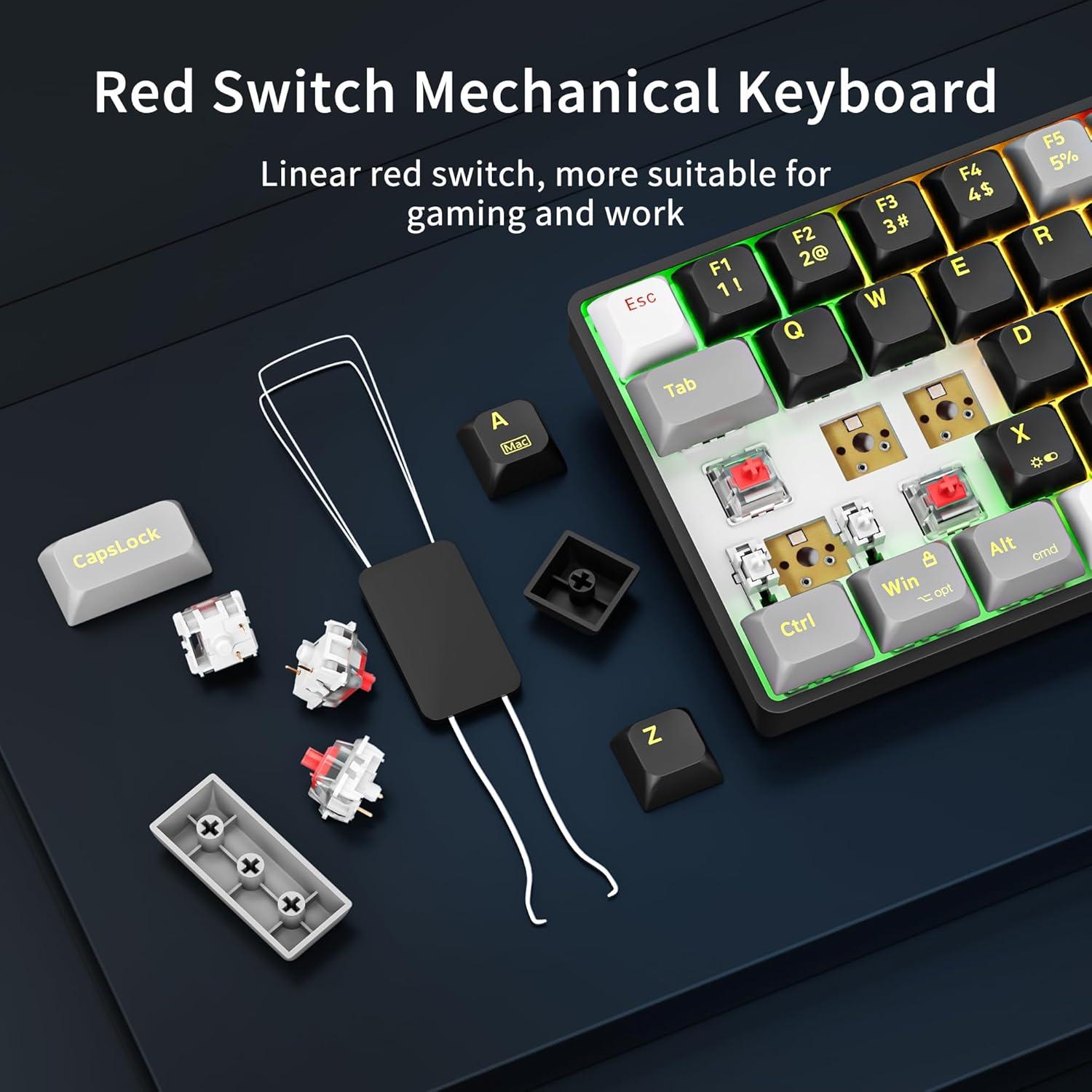 Teclado Mecánico Newmen GM681 60% USB Retroiluminado LED