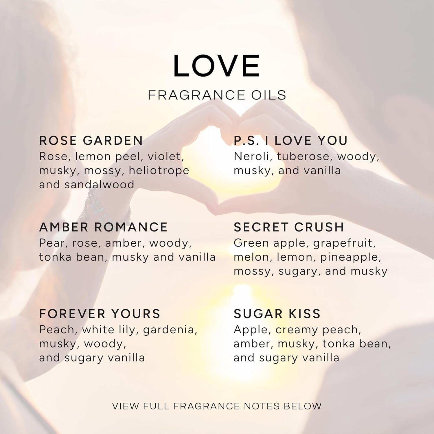 Set de 6 Aceites Aromáticos Esencia Eterna 10ml - Amor