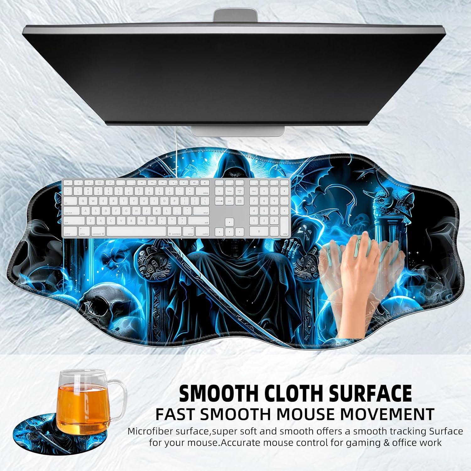 Alfombrilla de Ratón Grande Tudguiloae 90x40 cm Calavera Azul