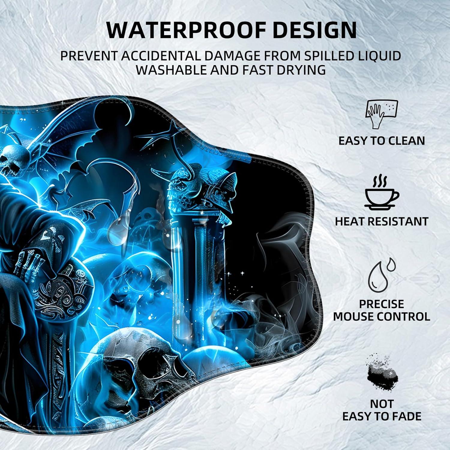 Alfombrilla de Ratón Grande Tudguiloae 90x40 cm Calavera Azul