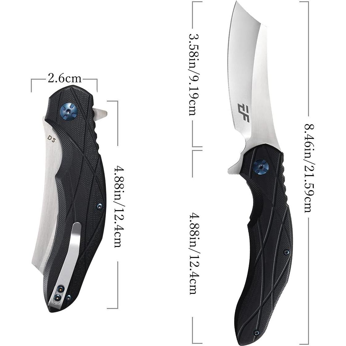 Cuchillo Plegable Eafengrow EF919 Acero D2 Mango G10 Negro