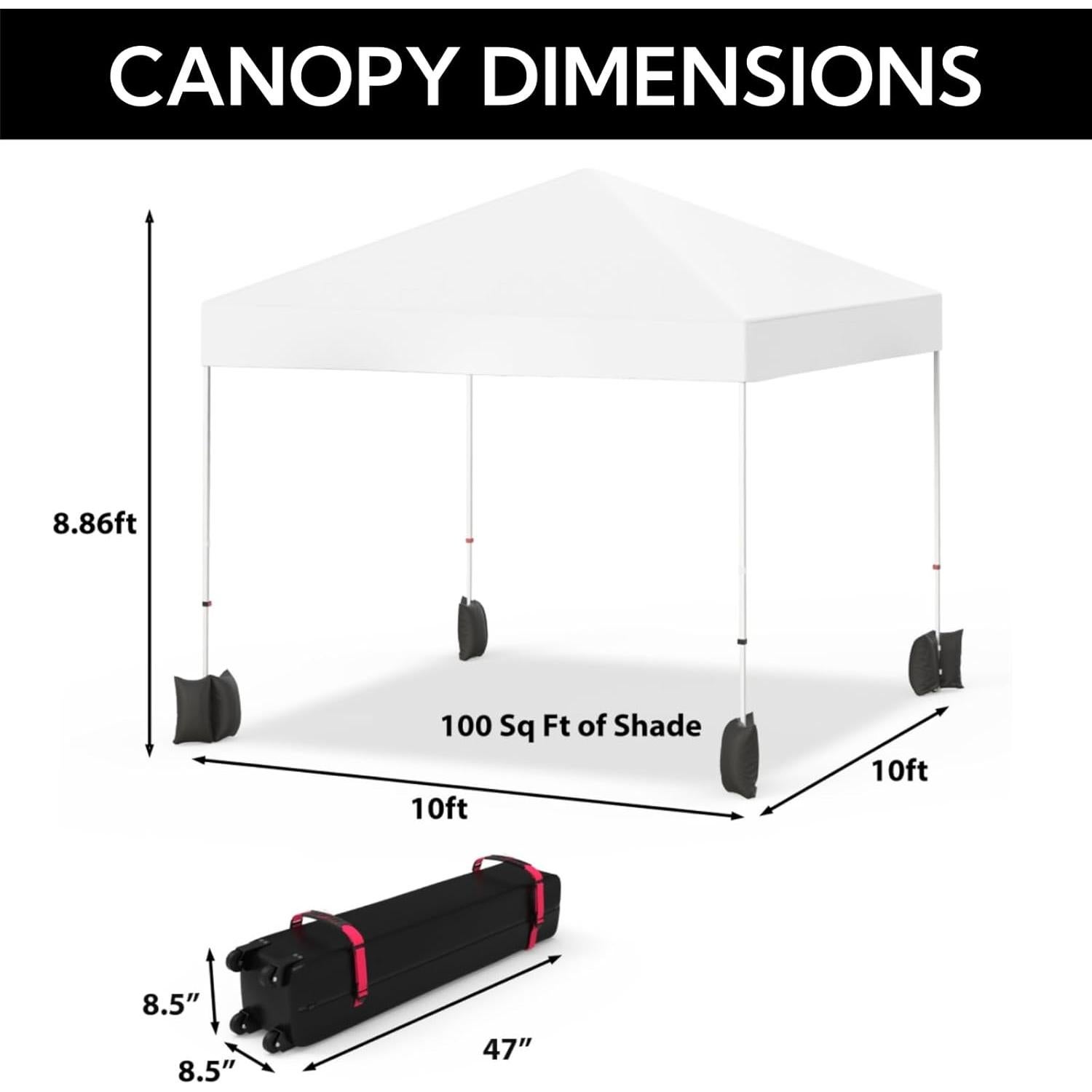 Carpa Pop Up 3x3m Hipicute Blanca con Protección UPF 50+