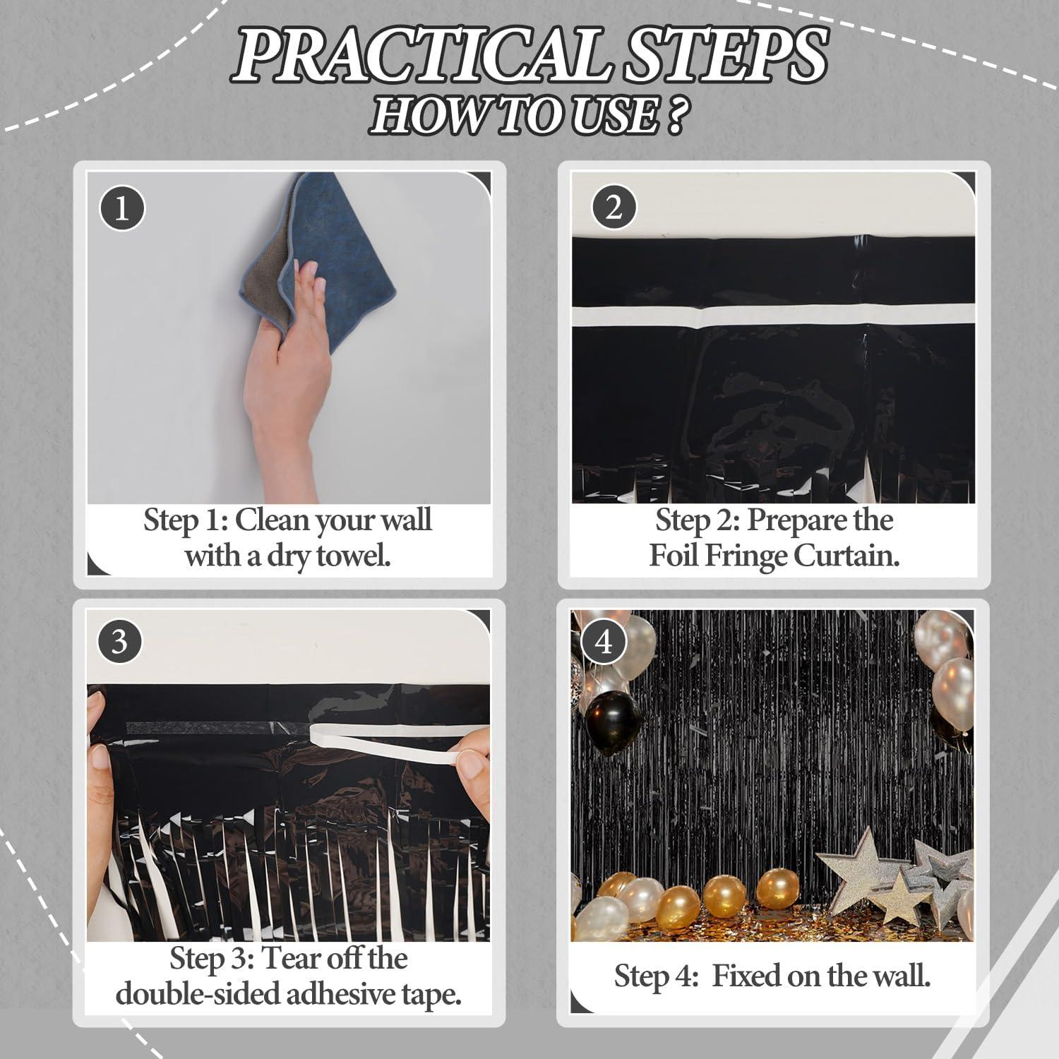 Paquete de 3 Fondos de Flecos de Papel de Aluminio DECOCKRAT 1x2.5m