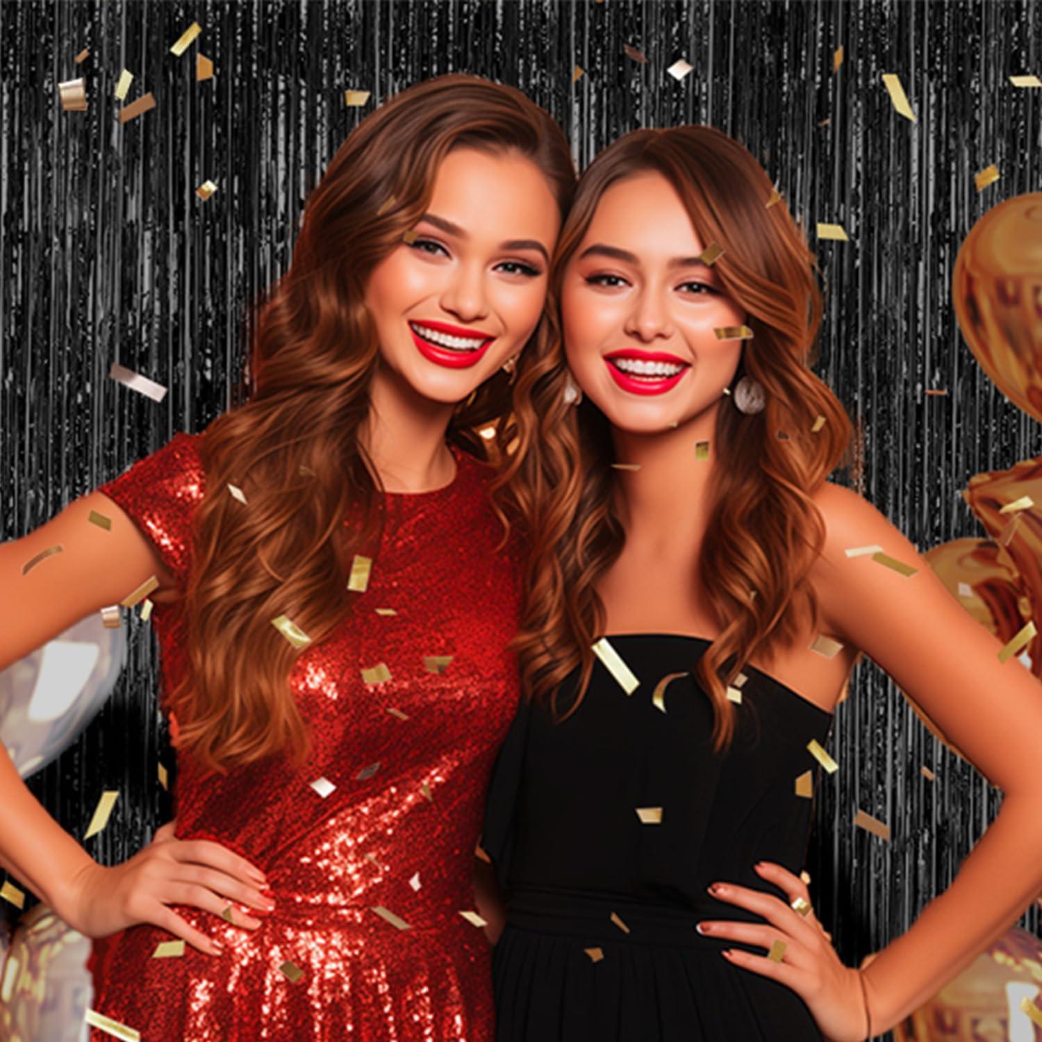 Paquete de 3 Fondos de Flecos de Papel de Aluminio DECOCKRAT 1x2.5m